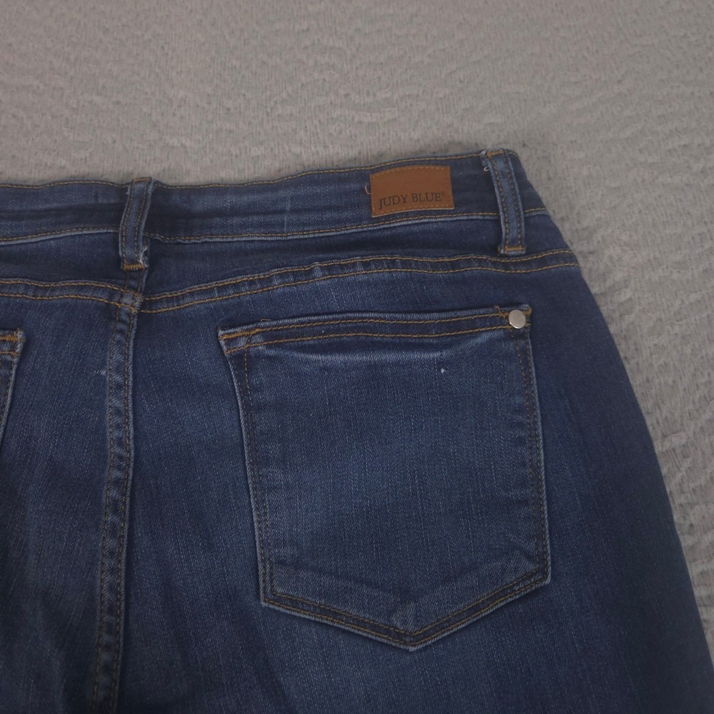 Judy Blue Jeans Womens 15/32 Blue Straight Fit Cotton Blend Stretch Dark Wash - Picture 10 of 11